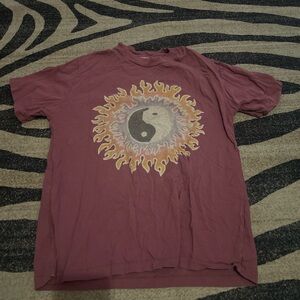 UNIF Burgundy Yin Yang Graphic Tee